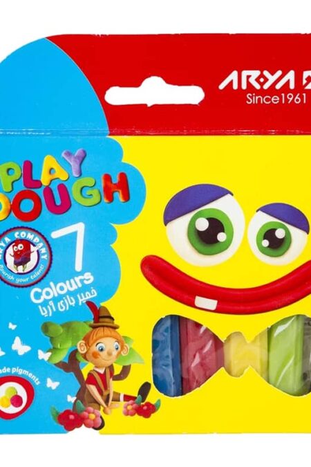 خمیر بازی 7 رنگ مقوایی آریا