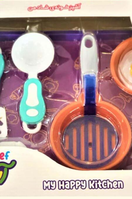 بسته اسباب بازی نیم ست آشپزباشی (آشپز خونه ی شاد من)،(8عددی،باجعبه)