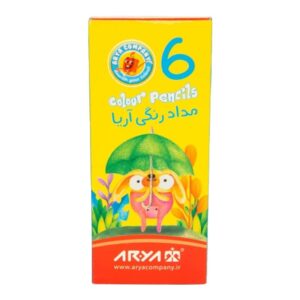 مداد رنگی 6 رنگ مدل کوتاه آریا