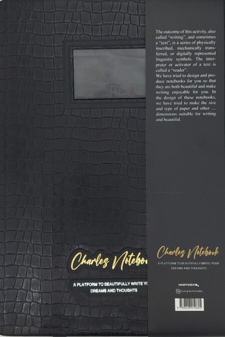 دفتر طراحی CHARLES NOTEBOOK (کد 605)،(چرم،لب طلایی)