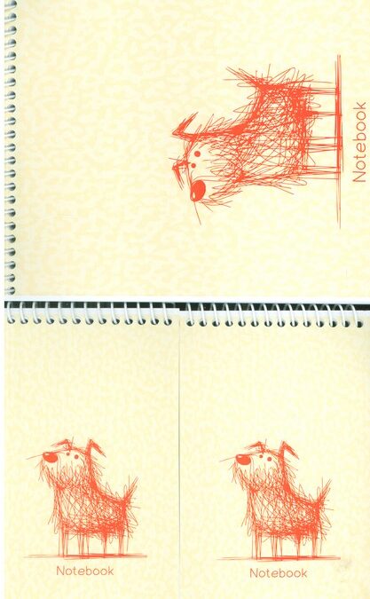 دفترچه فانتزی طرح سگ خط خطی،کد 1244 (3جلدی،سیمی)