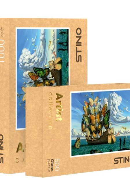 پازل شیشه ای استینو 500 تکه طرح هنرمندان (کد 21202)،(باجعبه)