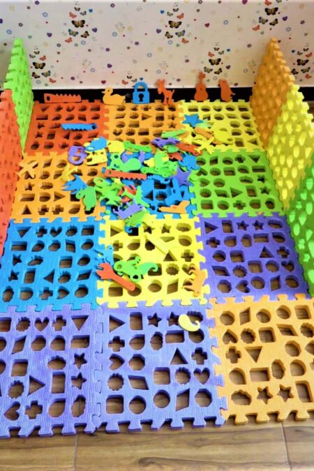 پازل فومی کفپوش تاتامی کودک 33*33 (اشکال هندسی)،(9تکه)