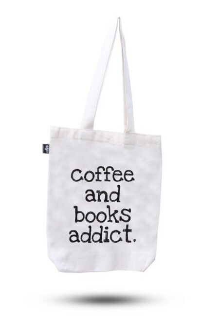 کیف پارچه ای 33*24 (COFFE AND BOOKS ADDICT)