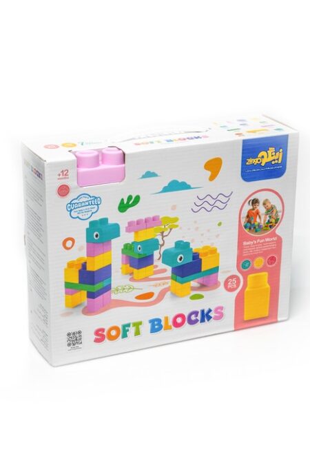 بسته بازی سازه های نرم دخترانه (صورتی)،(25قطعه،باجعبه)