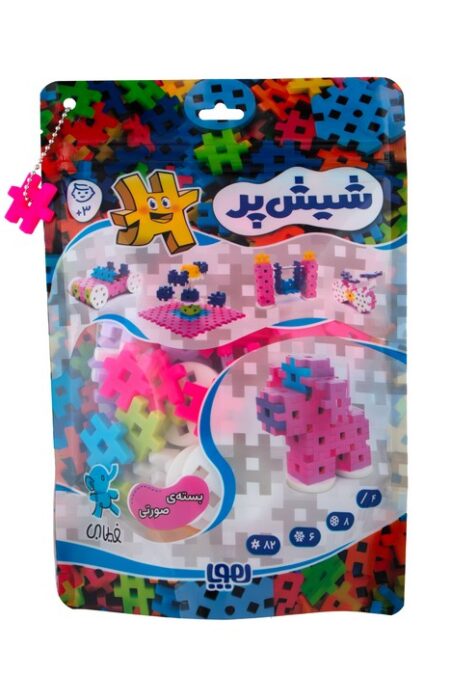 بسته اسباب بازی ساختنی شیش پر کوچولو:بسته ی صورتی