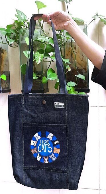 کیف پارچه ای جیب دار 35*38 جین جوی (کد X-06)